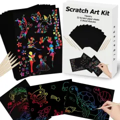 Rainbow Magic Scratch Off Paper Black Scratch Sheets