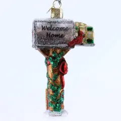 Old World Christmas 4.25 In Welcome Home Mailbox Tree Ornament , Ornament Post Office Letter Multicolored