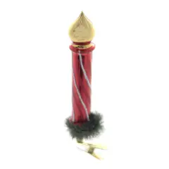 Golden Bell Collection 5.0 Inch Candle Red Shiny Clip-On Christmas Tree Ornament , Christmas Decor Ornament Glow