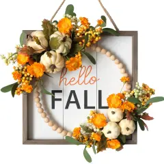 12&rsquo;&rsquo; Artificial Fall Wreath - White