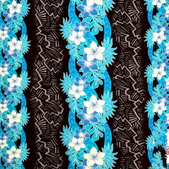 1 Yard Triple Tropical Border Rayon Fabric 45 inches Width Blue
