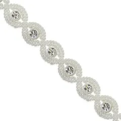 5 yards of Asai 1/2" Centerpiece Rhinestone Trim | 5 yard cut White