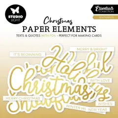 Studio Light Essentials Paper Elements 40/Pkg-Nr. 13. Golden Sentiments