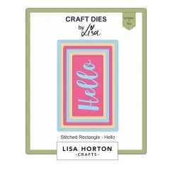 Lisa Horton Crafts Dies-Stitched Rectangle Hello