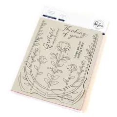 Pinkfresh Studio Cling Stamp 4.25"X5.5" -Art Deco Floral Arch