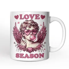 Retro Cupid Valentine Blowing Bubble Mug, Love Season Vintage Valentine's Day Gift