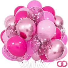 68Pcs Pink Balloons Kit 12 Inch Metallic Pink Balloon(pink)