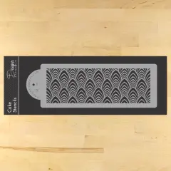 Martha Stewart Wedding Art Deco Cake Stencil Side | C917 by Designer Stencils | Cake Decorating Tools | Baking Stencils for Royal Icing, Airbrush, Dusting Powder | Reusable Plastic Food Grade Stencil for Cakes | Easy to Use & Clean Cake Stencil