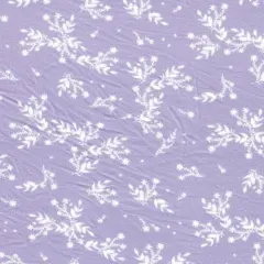 Brushed DTY Knit Fabric with Leaf Pattern Soft Stretch Material 58/60" Wide LAVENDER