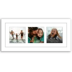 Americanflat 5.5x14 Collage Picture Frame - Fits Three 3x3 Photos or One 5.5x14 Photo