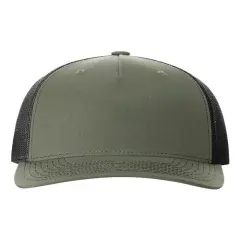Richardson&reg; Five Panel Trucker Cap Ldn Grn/ Black