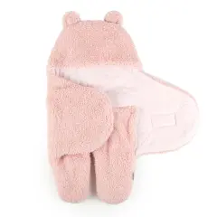 Tadpoles Super Soft Plush Sherpa Swaddle Wrap - Blush | 100% Microfiber Plush Polyester Sherpa | Soft, Smooth & Durable | Fits Babies 0-12 Months | Ideal for Use in a Stroller, Car Seat or Crib