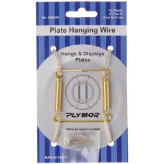 Plymor Shiny Gold Finish Wall Mountable Plate Hanger, 3.125" H x 1.75" W x 0.5" D (For Plates 3.5" - 5")