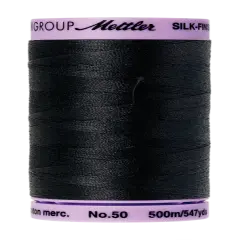 Black (9104-4000) | Silk-Finish Cotton 50wt (500M / 547Y) | Mettler Thread