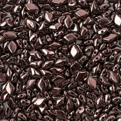 Matubo 2-Hole Czech Glass Jet Gemduo Beads, 50g Vega On Jet