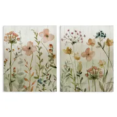 Stupell Industries Pink Rustic Wildflower Collection 2pc Canvas Set By Livi Finn