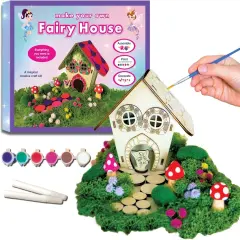 Wooden Fairy House Craft Kit for Kids DIY Fairy Garden with Paints & Decorations