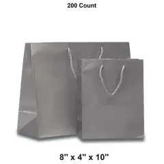 Perfect Party Favors with Glossy Euro Totes 8'' x 4'' x 10'' Non-Metallic Silver
