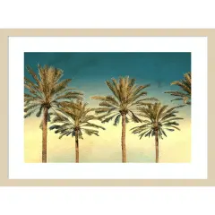 Distressed Palm Trees by Daniel Stein Wood Framed Wall Art Print