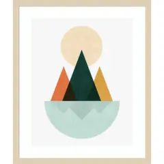 Geometric landscape by Vitor Costa Wood Framed Wall Art Print