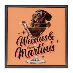 Stupell Industries Weenie's & Espresso Martinis Floater Framed Canvas Wall Art Design by Jim Baldwin