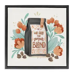 Stupell Industries Perfect Blend Coffee Floater Framed Canvas Wall Art Design by Gia Graham