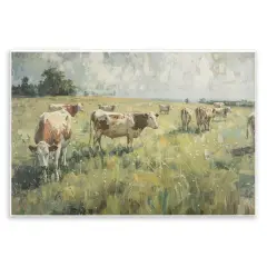 Stupell Industries Roaming Cows in Grasslands Wall Plaque Art Design by LSR Design Studio