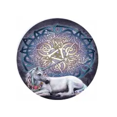 Unicorn with Celtic Runes Ceramic Car Coaster Set 2.56" (2 Pack)