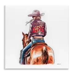 Stupell Industries Glam Cowgirl on Horse Wall Plaque Art Design by Amanda Greenwood