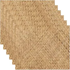 100-Pack Wicker-Print Paper Placemats &ndash; 11.8" x 15.7" Disposable Rattan-Style Table Mats for Dining, Weddings & Events