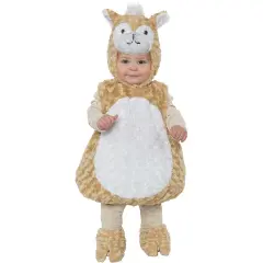 Cute Toddler Llama Costume Plush Swirl Fur Farm Animal Outfit