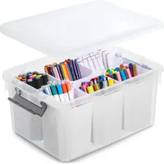 17 QT Plastic Storage Bins Clear Storage Box with Lids