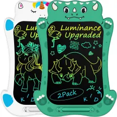 LCD Drawing Writing Tablet - Drawing Pad Doodle Board for Kids Toddlers Drawing Toy Educational Learning Toys Christmas Birthday Gift 2 3 4 5 6 7 8 Year Old Girls Boys (Dino&Unicorn)
