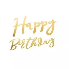 10 feet Gold Metallic Happy Birthday Paper Hanging Party GARLAND Events Supplies