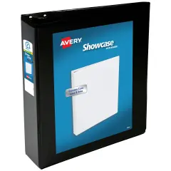 Avery Economy Showcase View 3 Ring Binder, 3 Inch Slant Rings, 1 Black Binder (19750)