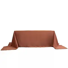 90x156-Inch TERRACOTTA RECTANGULAR Polyester Tablecloths Reception Catering