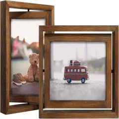 2 Pack 5x7 Rotating Floating Picture Frames