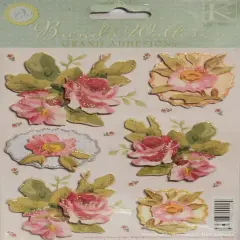 K & Company Brenda Walton Garden Party Roses Grand Adhesions Dimensional Stickers