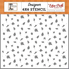 Winnie The Pooh Autumn Stencil 6"X6"-Fall Vibes Only Leaves