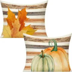 Set of 2 Thanksgiving Throw Pillow Covers Decorative Lumbar