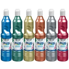 Prang Ready-to-Use Washable Tempera Paint Set, Assorted Metallic Colors,Pint Set of 6