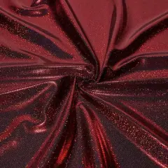 Sparkles Foiled Spandex Fabric 4 Way Stretch Nylon for Dancewear, Gymnastics & Costumes Black/Red