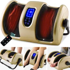 Best Choice Products Foot Massager Machine, Therapeutic Reflexology Massager w/ High-Intensity Rollers Gold