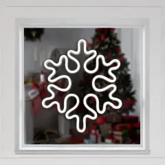 Northlight LED Snowflake Neon Lighted Christmas Wall or Window Decoration - 15" White