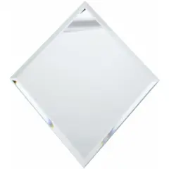 Plymor 6" x 8" Diamond-Shaped, 3mm Thick Beveled Glass Mirror