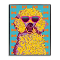 Stupell Industries Retro Pop Poodle Framed Giclee Design by Marcus Prime
