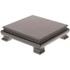 Plymor Black Square Wood Veneer Footed Display Base, 5.5" W x 5.5" D x 1.5" H (5" x 5" Display Area)