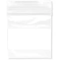 Plymor 1.5" x 1.5", 2 Mil with White-Block Zipper Reclosable Plastic Bags