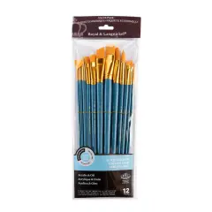 RSET-9312 | 12pc Golden Taklon Long Handle Variety Brush Set