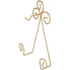 Bard's Scroll Satin Gold-toned Wall Mountable Cup and Saucer Hanger, 8" H x 6.5" W x 1.75" D